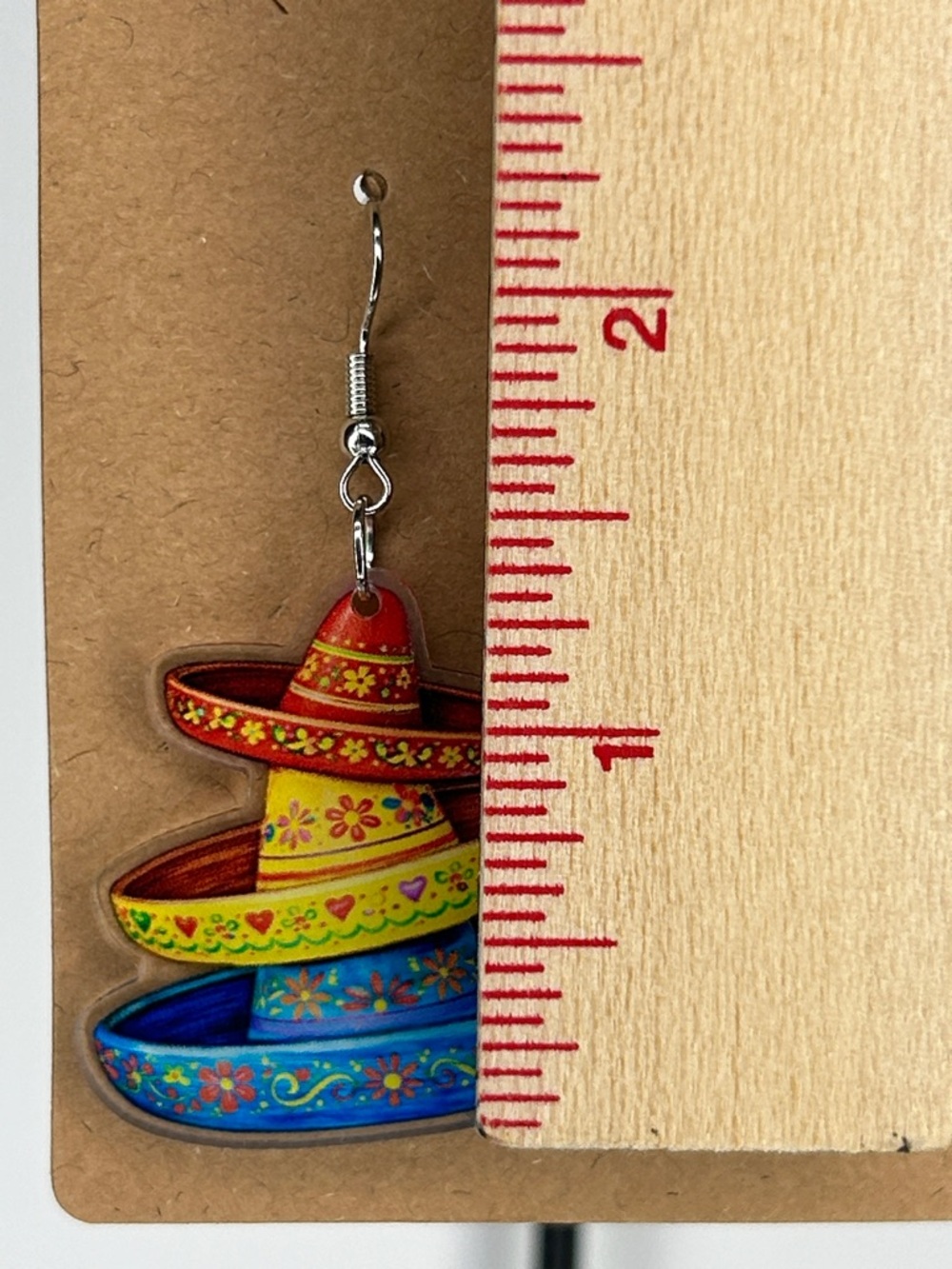 Colorful Sombrero Drop Earrings cinco de Mayo Fashion Jewelry - Picture 3 of 4